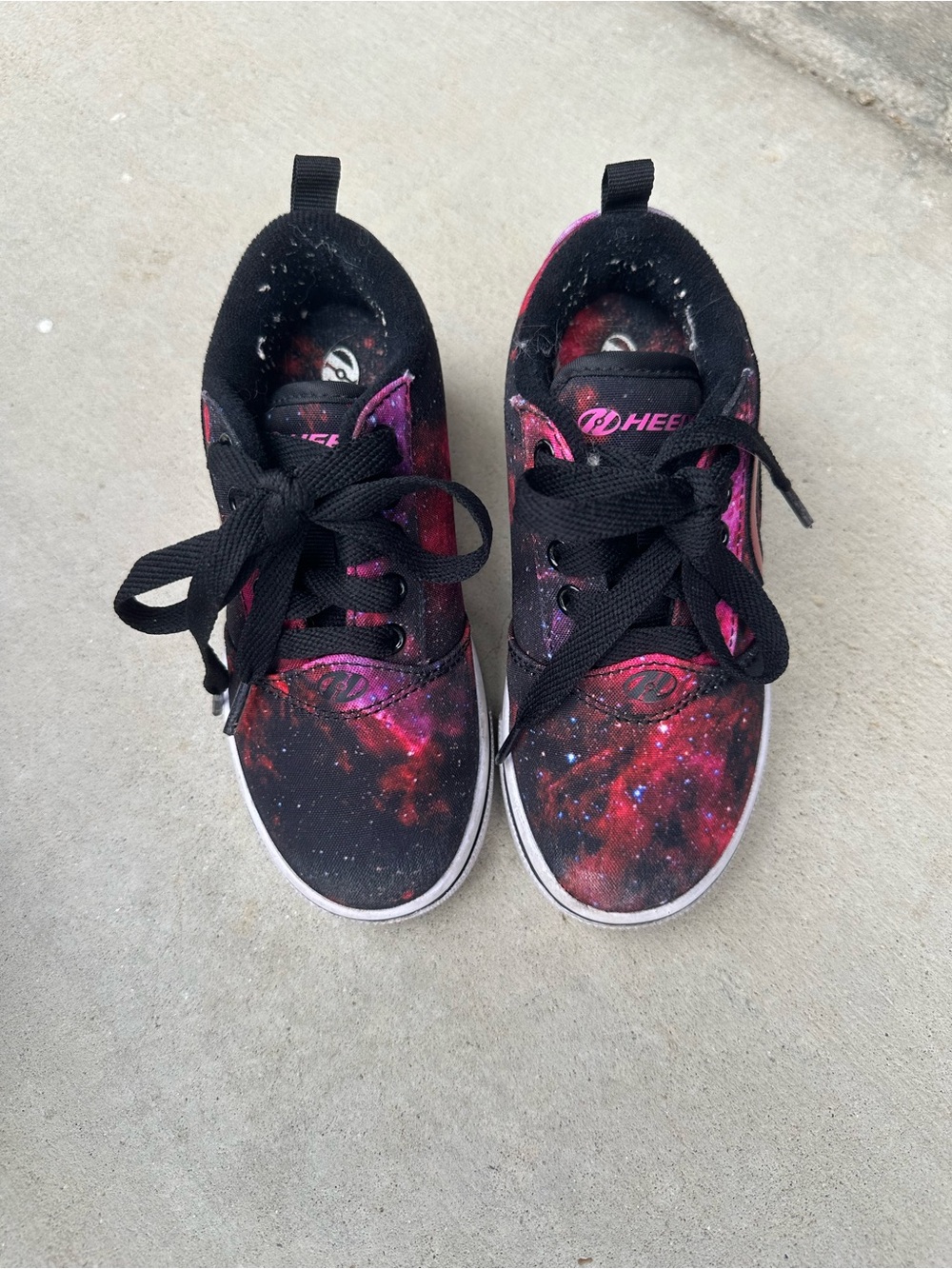 Heelys Kids Galaxy Print Black and Pink Roller Sneakers